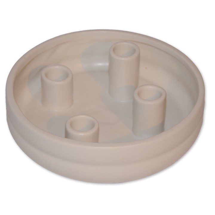 Kerzenhalter Zonda, Adventstablett, weiß, rund, Steinware