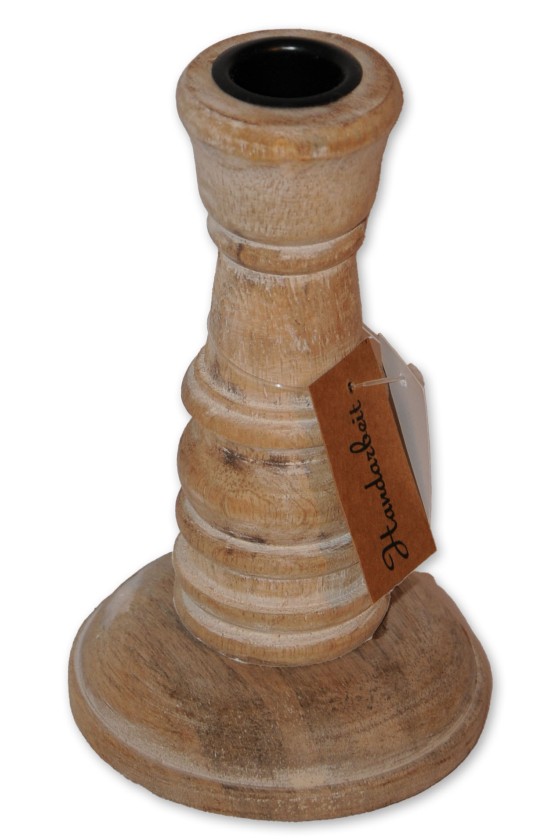 Kerzenhalter Dost, natur, Holz, 15x9x9 cm