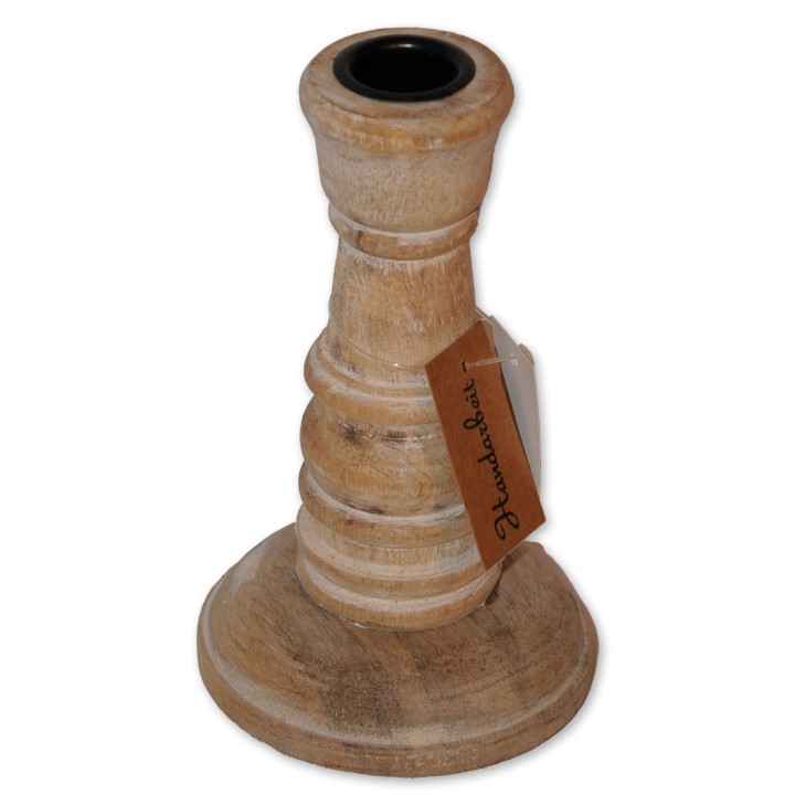Kerzenhalter Dost, natur, Holz, 15x9x9 cm