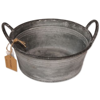 Topf Junker, Metall, grau, 25x25x10 cm