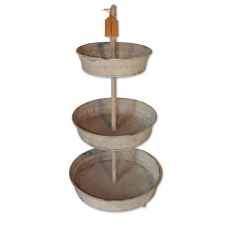 Etagere Junker, grau, antik, Metall, Zink, 33x33x67 cm