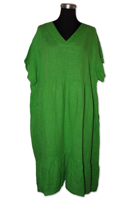 Kleid, 100% Leinen, guccigrün, One Size