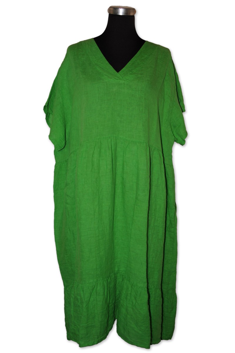 Kleid, 100% Leinen, guccigrün, One Size