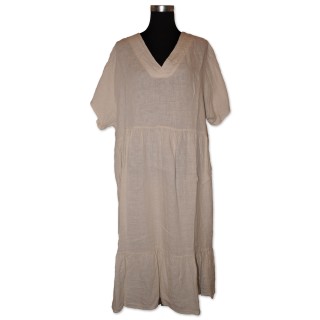 Kleid, 100% Leinen, creme, One Size