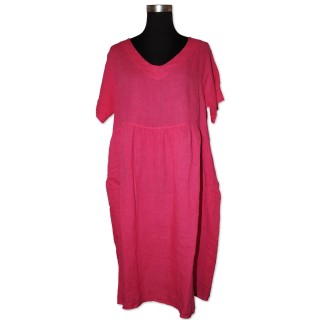 Kleid, pink, 100% Leinen, One Size