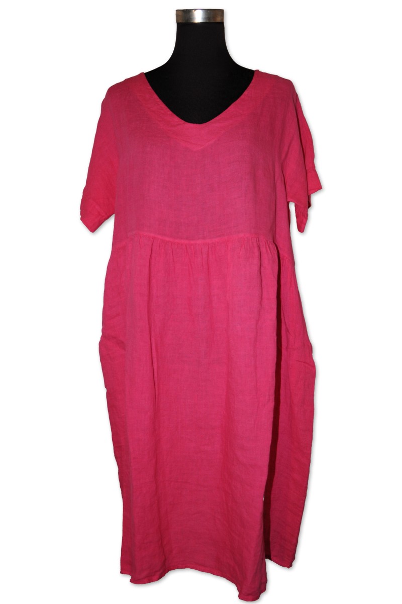 Kleid, pink, 100% Leinen, One Size