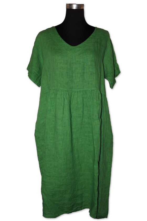 Kleid, guccigrün, 100% Leinen, One Size