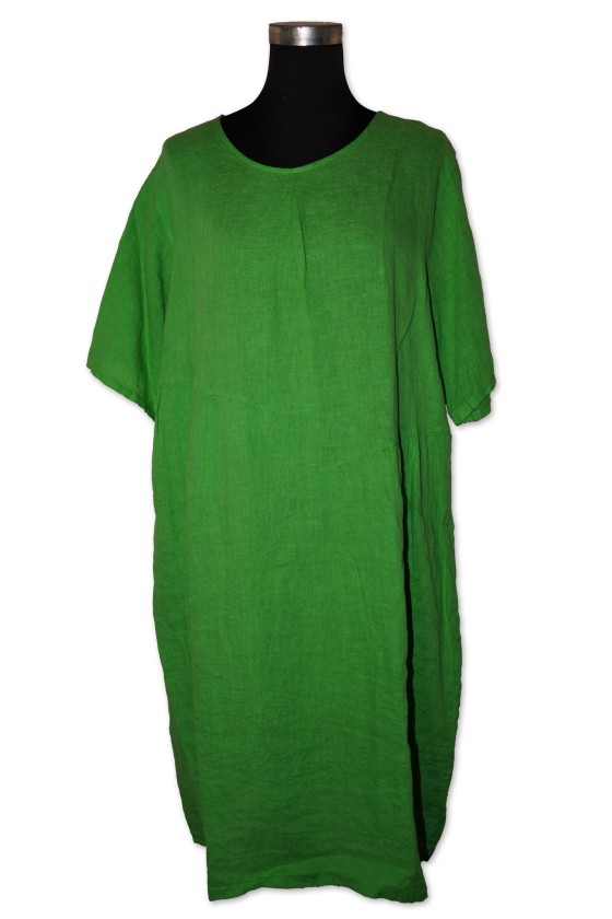 Kleid, apfelgrün, 100% Leinen, One Size