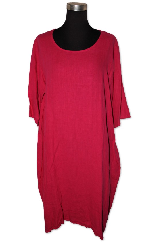 Kleid, pink, 100% Leinen, Organic, One Size, Silkroad