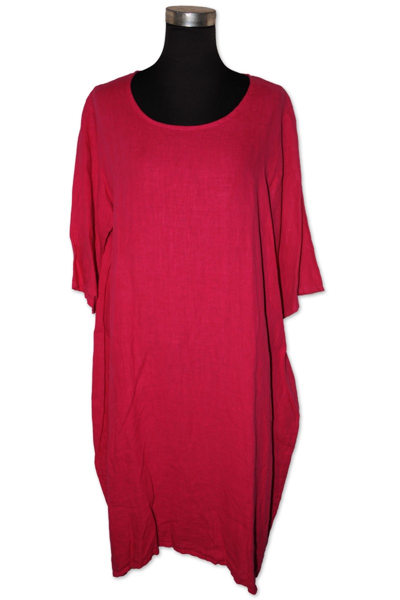 Kleid, pink, 100% Leinen, Organic, One Size, Silkroad