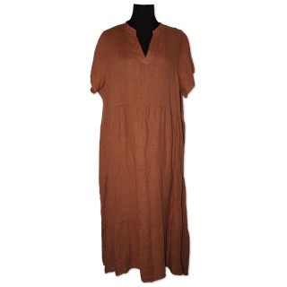 Kleid, 100% Leinen, rost, One Size, bequemer Schnitt