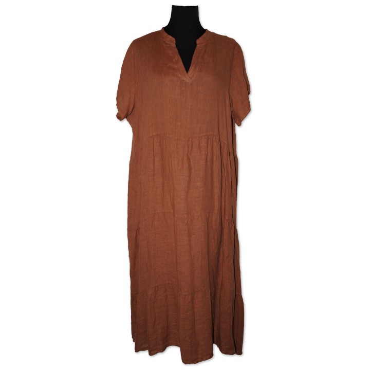 Kleid, 100% Leinen, rost, One Size, bequemer Schnitt