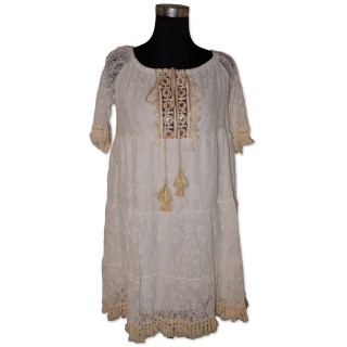Tunika, weiß/gold, One Size