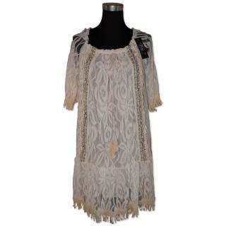 Tunika, creme/gold/schwarz, One Size