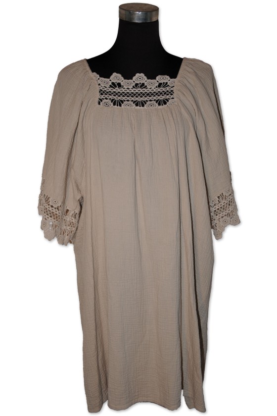 Kleid, Kurzkleid, sand, 100% Baumwolle, One Size