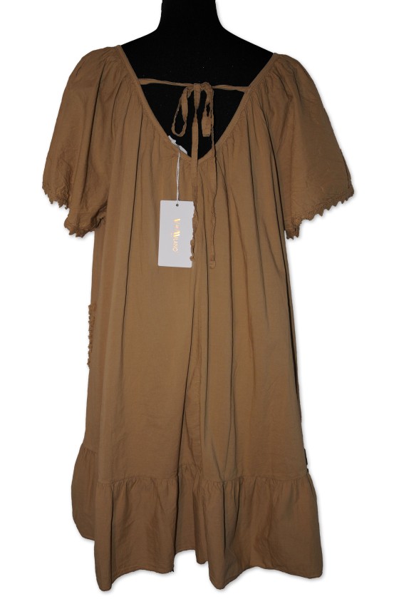 Kleid, Kurzkleid, hellbraun, 100% Baumwolle, One Size, V.Milano