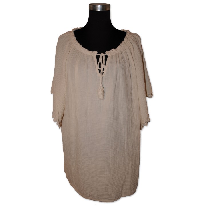 Bluse, creme/Panna, 100% Baumwolle, One Size