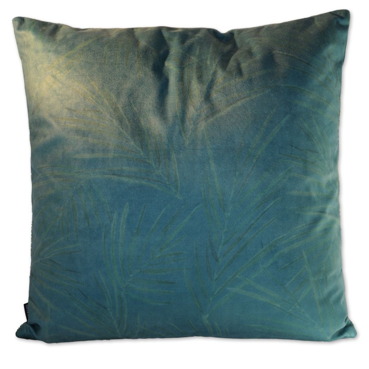 Kissen "Kakadu" fliegend, multicolor/petrol, Samt, 45 x 45 cm