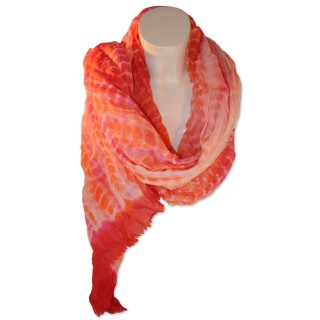 Tuch, rosa/pink/orange gemustert, 100% Wolle