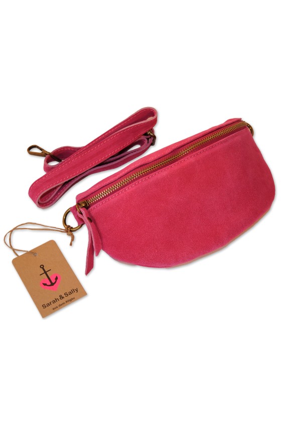 Cross-Body-Bag, pink, 100% Wildleder