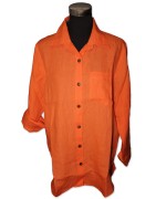 Shirt, Bluse, Hemd "Amy", orange, 100% Leinen