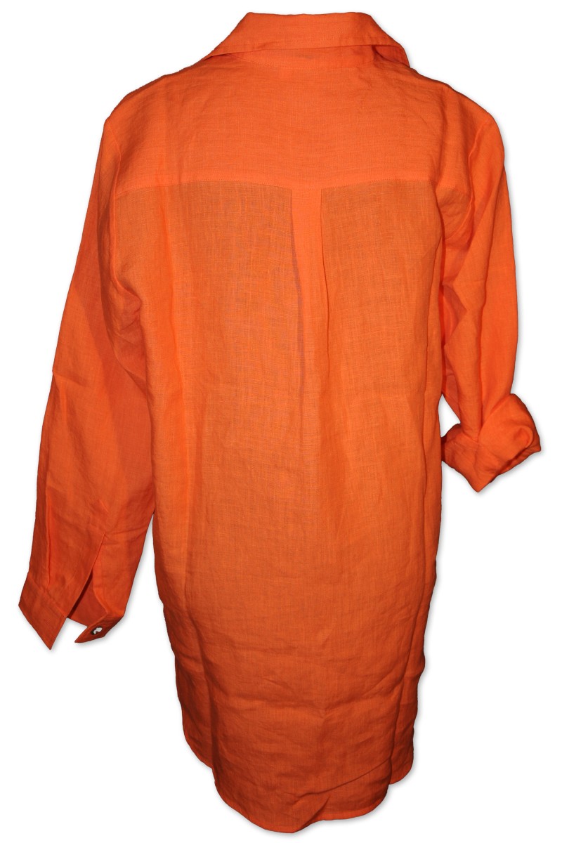 Shirt, Bluse, Hemd "Amy", orange, 100% Leinen