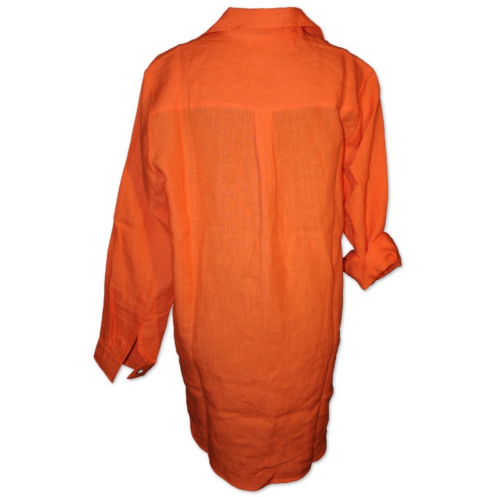 Shirt, Bluse, Hemd "Amy", orange, 100% Leinen