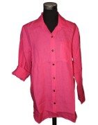 Shirt, Bluse, Hemd "Amy", strong pink, 100% Leinen