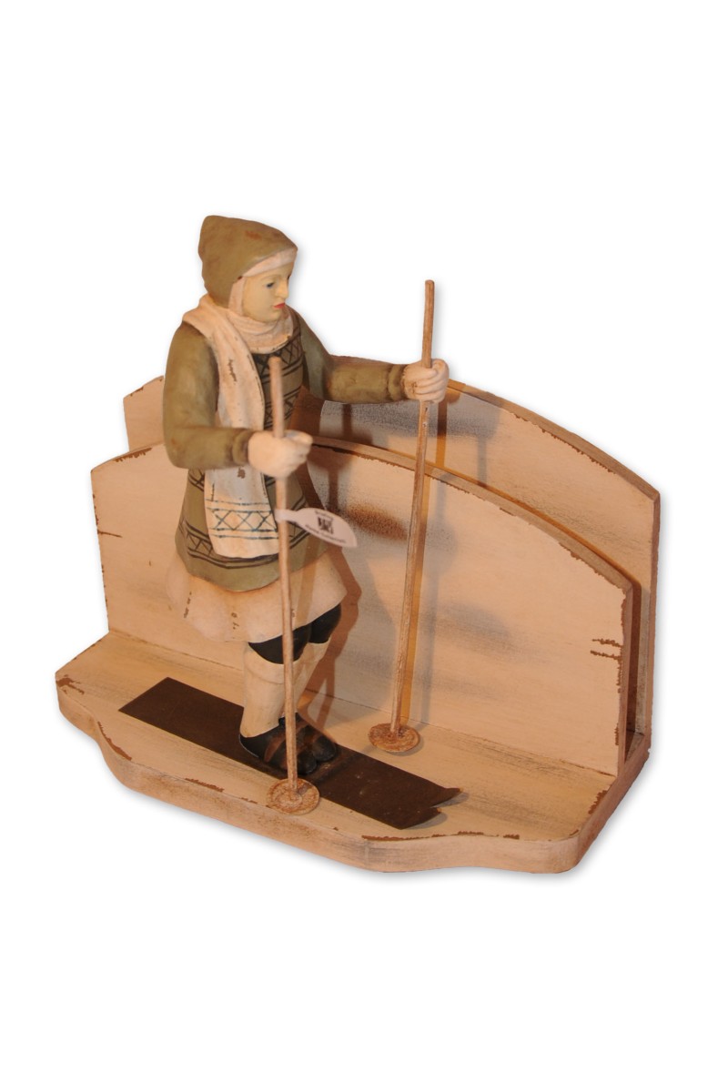 Nostalgie Figur Kartenhalter Skifahrerin Elisabeth