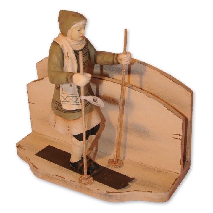Nostalgie Figur Kartenhalter Skifahrerin Elisabeth