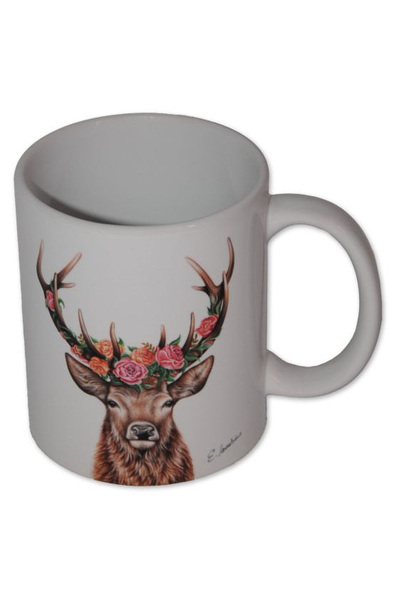 Blumenhirsch Tasse