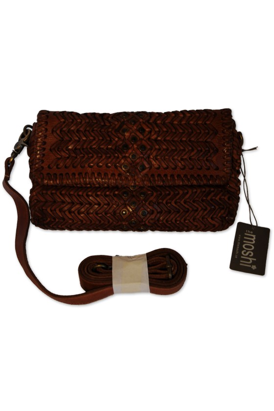 Shoulder bag Riley, cognac, Umhängetasche, echt Leder