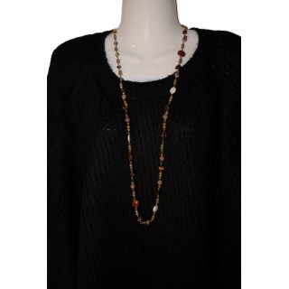 Necklace Nicole, taupe, Kette, lang
