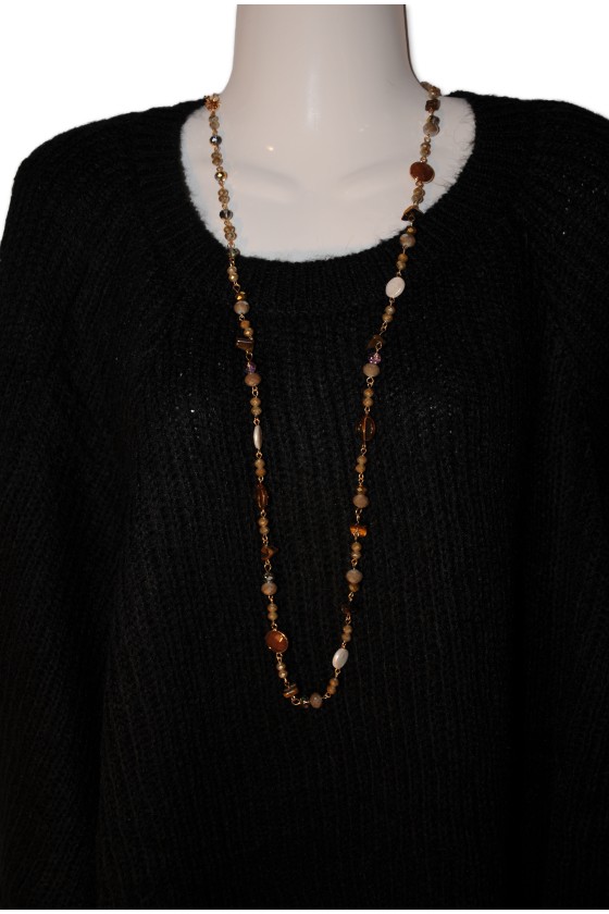 Necklace Nicole, taupe, Kette, lang