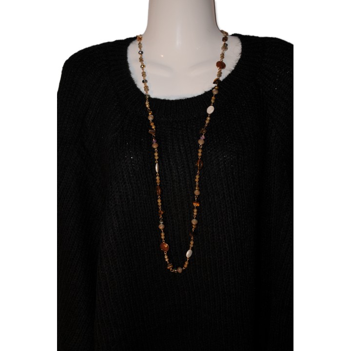 Necklace Nicole, taupe, Kette, lang