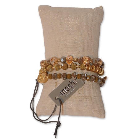 Bracelet Fanny, taupe, Armband, 3-reihig