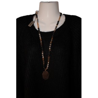 Necklace Nora, black, Kette, schwarz, lang