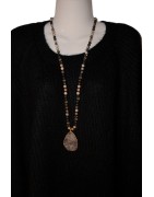 Necklace Nora, grey, Kette, grau, lang