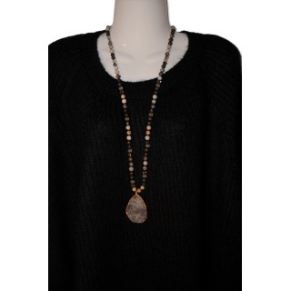 Necklace Nora, grey, Kette, grau, lang