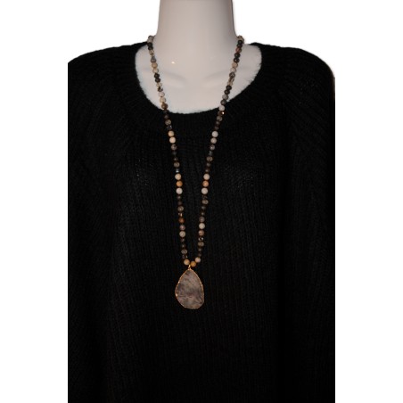 Necklace Nora, grey, Kette, grau, lang