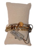 Bracelet Nicole, taupe, Armband, 3-reihig
