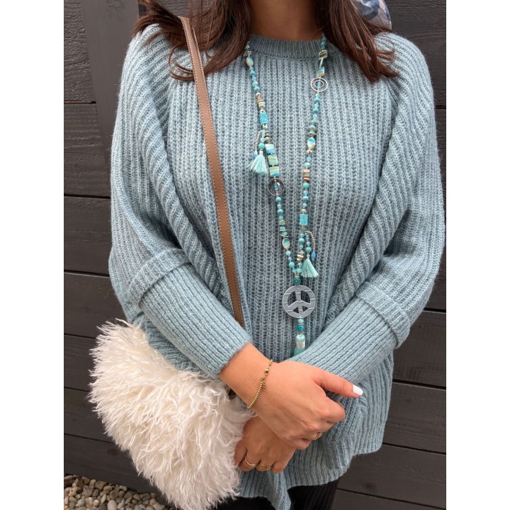 Poncho Kate, blue, One Size