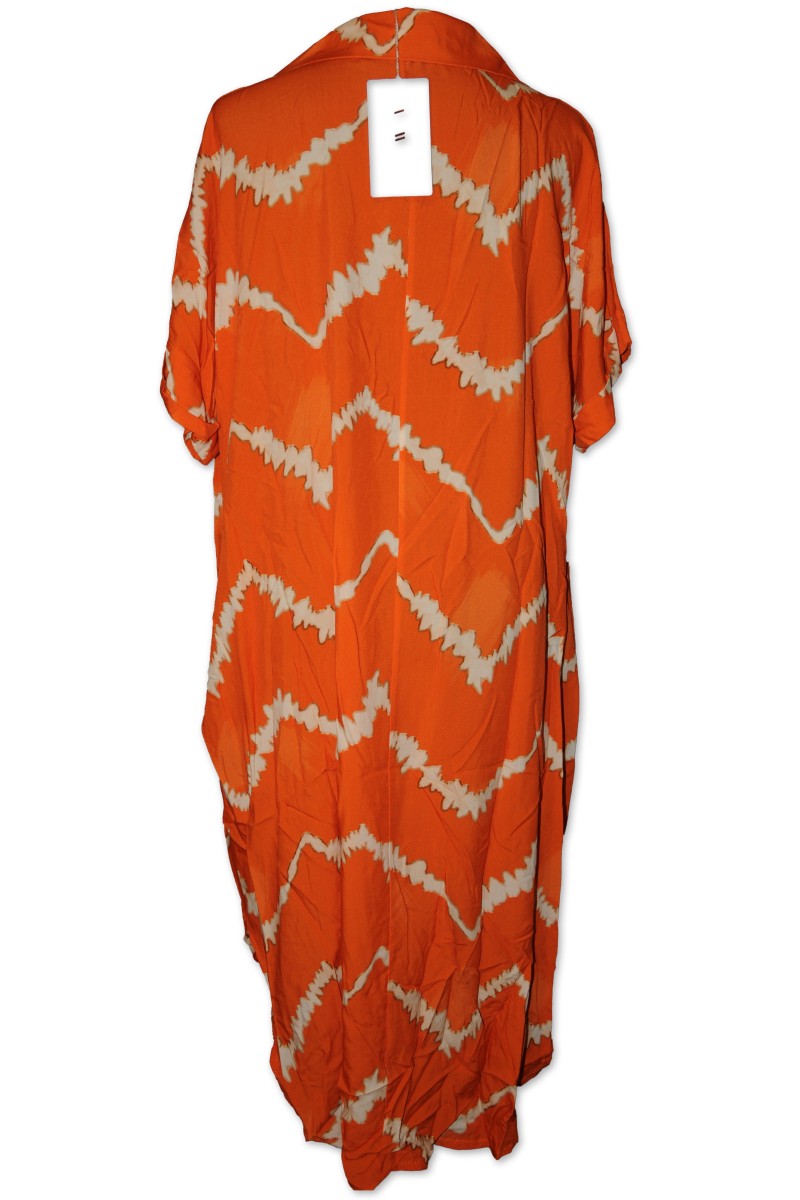 Kleid, orange/creme gemustert