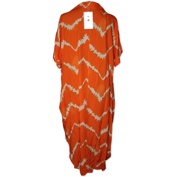 Kleid, orange/creme gemustert