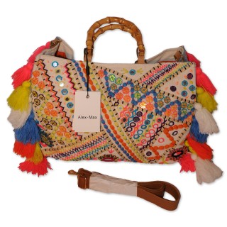 Shopper, Strandtasche, multicolor bestickt, Spiegel