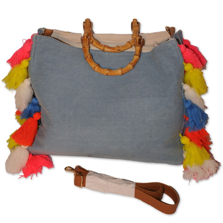 Shopper, Strandtasche, multicolor bestickt, Spiegel