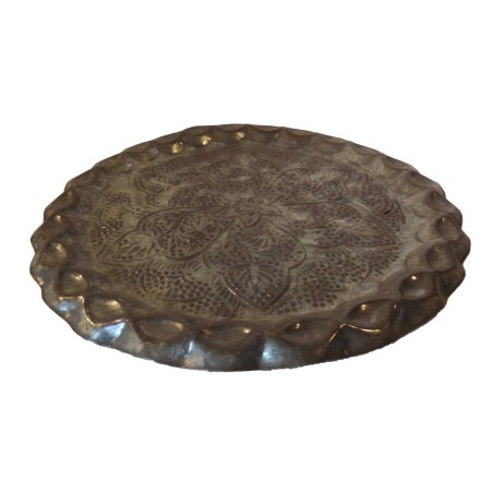 Tablett silberfarbig antikfinish