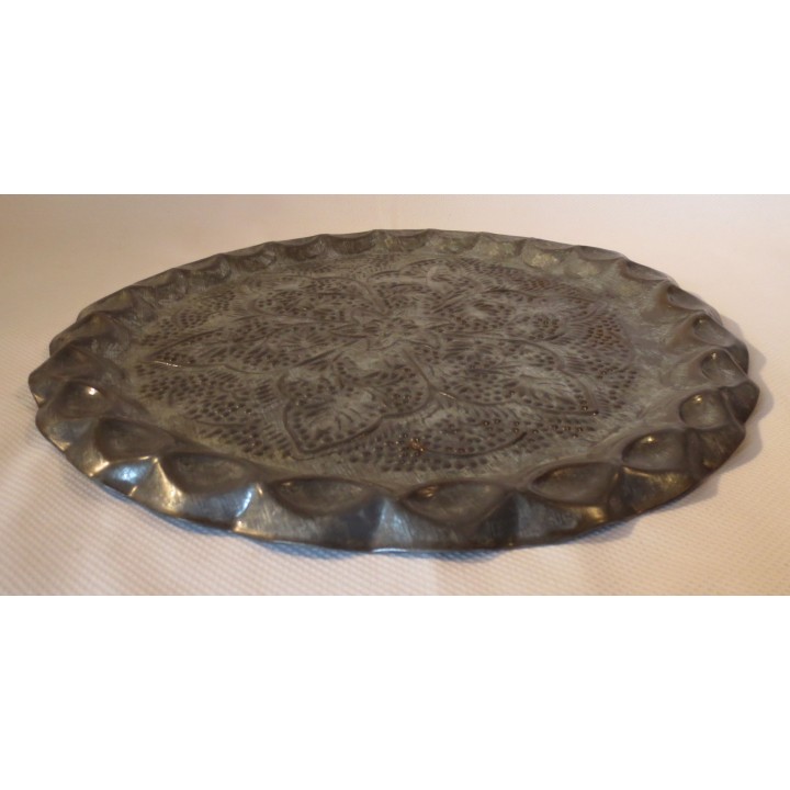 Tablett silberfarbig antikfinish