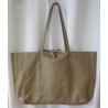 Ledertasche, Ledershopper, beige, uni