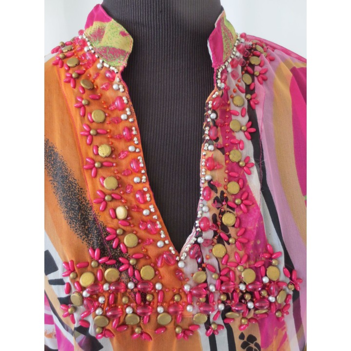 Tunika, multicolor, gemustert